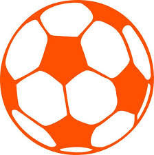 soccer ball outlined in orange